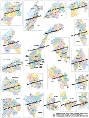 Norwegian Genealogy Kit — (supplies for 3 people) map posters genealogy research in all of Norway