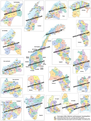 Norwegian Genealogy Kit — (supplies for 60 people) map posters genealogy research in all of Norway